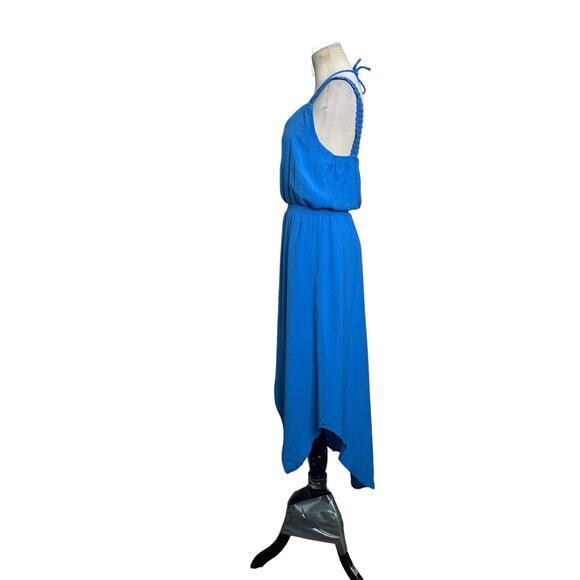 NY Collections blue strap sleeves asymmetrical dress size Small - Picture 8 of 12